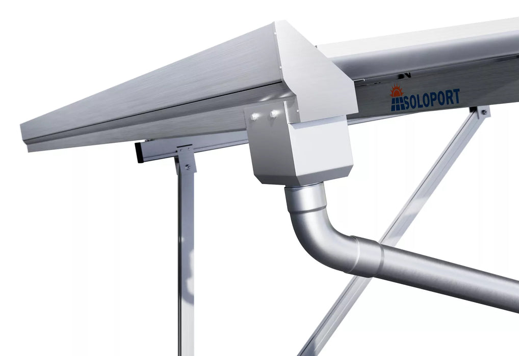 Abri pour camping-car en aluminium avec gouttière, hauteur de passage 2920 mm