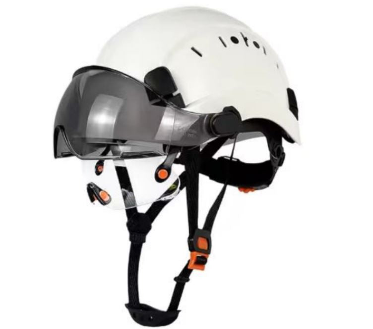 Casque de sécurité avec lunette et surlunette fumée