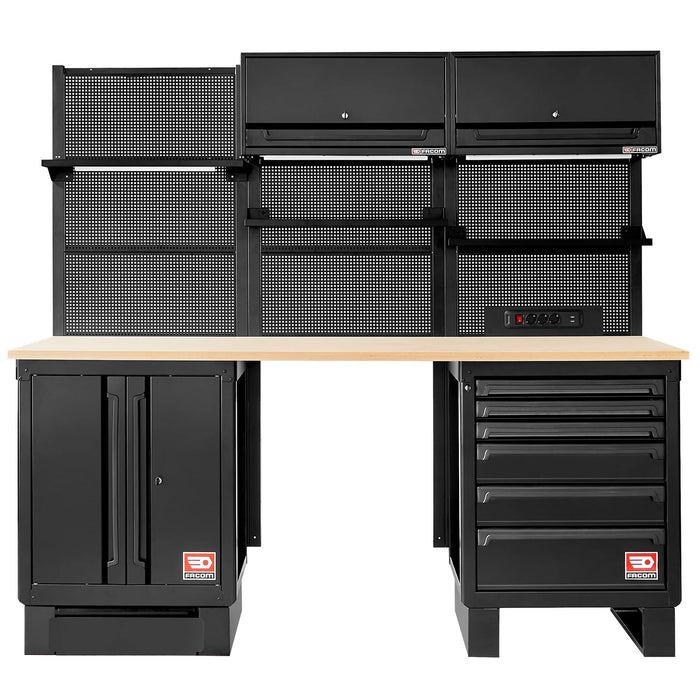 Établi métal noir + plateau bois - ensemble complet - Facom RWS2-11BS