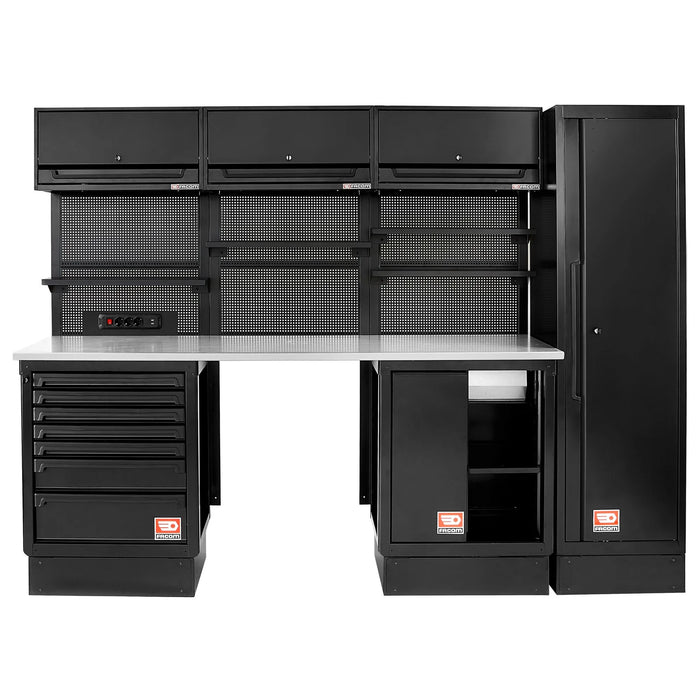 Établi métal noir + plateau métal - ensemble complet - Facom RWS2-8BS
