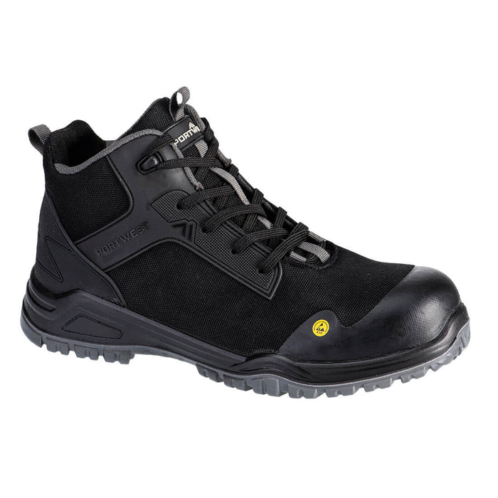 CHAUSSURE DE SECURITE HAUTE BEVEL COMPOSITE S3S ESD SR FO-NOIR/GRIS