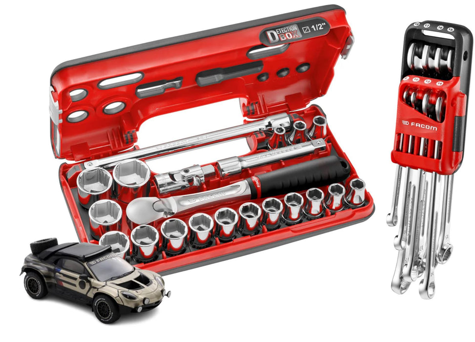 Pack Facom édition limitée OGV® Grip DBOX - jeu de clés mixtes 8 pièces + coffret DBOX 1/2" 21 pièces - S.GRP-EA25