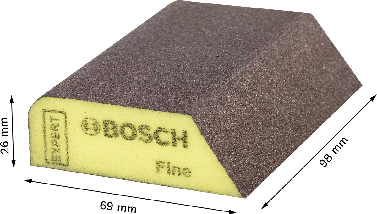 Eponge de ponçage en mousse Expert Combi S470 69x97x26mm, Fin