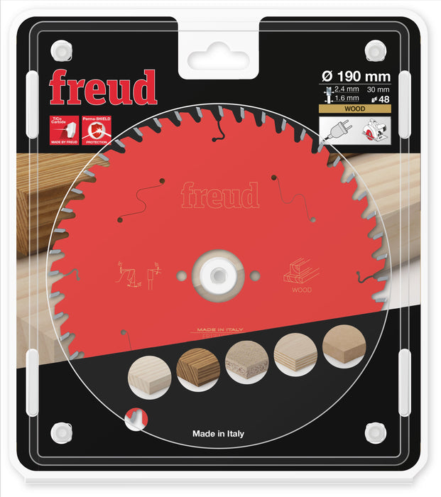 Lame scie circulaire bois D190 2,4/1,6 AL30 Z48 BA 10° - F03FS09719 FREUD
