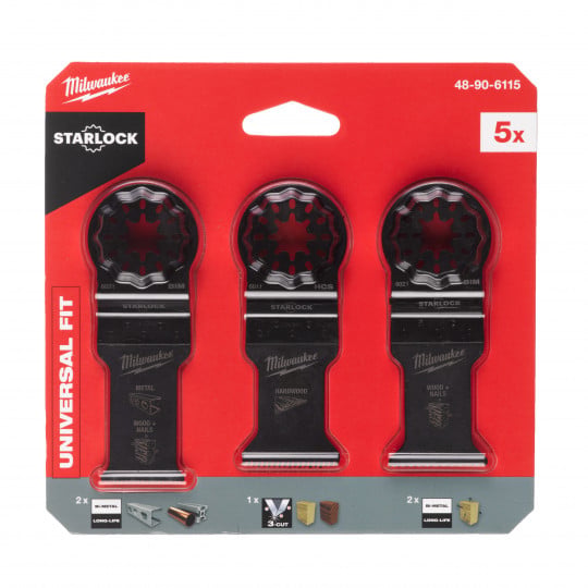 Coffrets de lames de multi-tools - Wood & Metal Set - 5 pc Milwaukee
