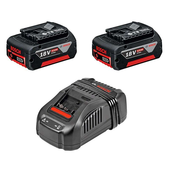 Pack 2 Batteries GBA 18V 5.0Ah + Chargeur GAL1880CV Bosch 1600A00B8J