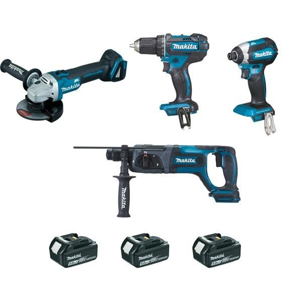 Ensemble de 4 machines 18 V Li-Ion 5 Ah DLX4080TX1 Makita