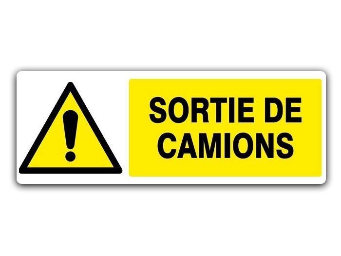 panneau danger sortie de camions