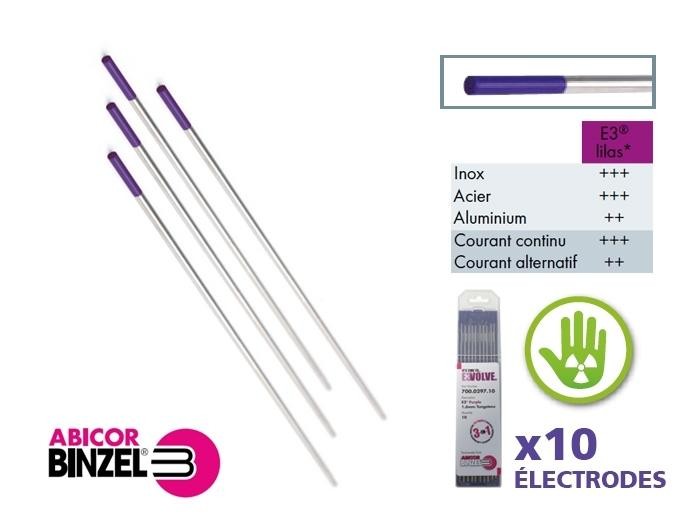ELECTRODE TUNGSTENE E3 2,4mm LILAS ETUI DE 10