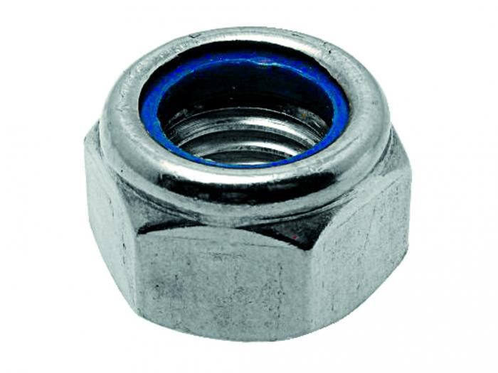 Écrou Auto-Freiné À Bague Nylon Acier Zingué Blanc 8
