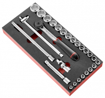 Mod mousse douil 1/2' 6p mm sl.161 23pc modm.sl161-36 Facom