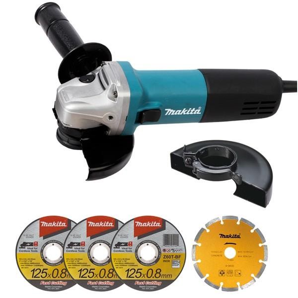 Meuleuse 125 mm 840 W ( kit d'accessoires)Makita