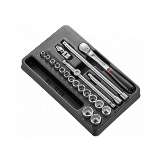 MOD.JL161-36 Module douilles 3/8" 6 pans métriques - 20 pièces - JL.161