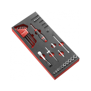 MODM.RL161-36 Module mousse douilles 1/4" 6 pans métriques - 46 pièces - RL.161