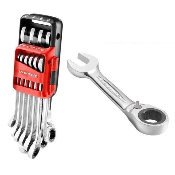 Jeu de 10 clés mixte à cliquet métrique Ultra Grip 467B.JP10PB Facom