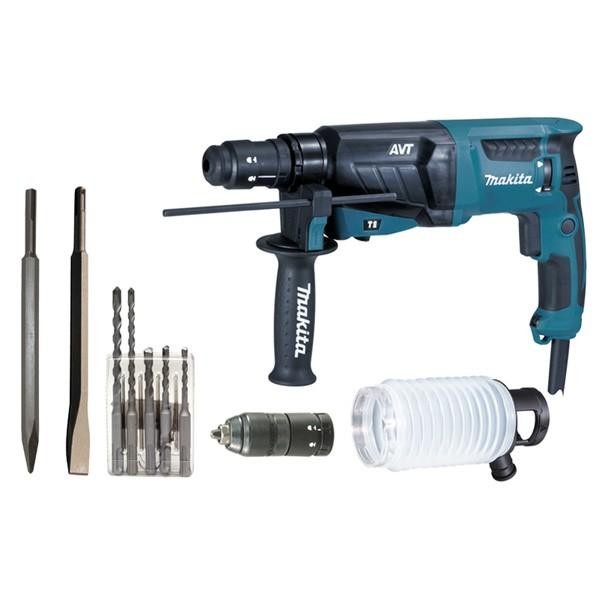 Perfo-burineur SDS Plus 800 W 26 mm (coffret alu avec kit d'accessoires)Makita