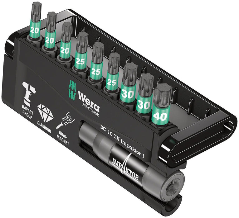 Coffret d'embouts Bit-Check 10 TX IMPAKTOR 1 WERA - 05057688001