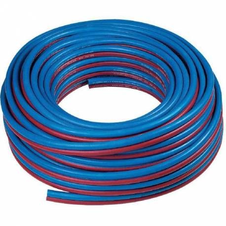 Tuyaux de caoutchouc jumelés TWIN gaz oxygène bleu - acétylène rouge