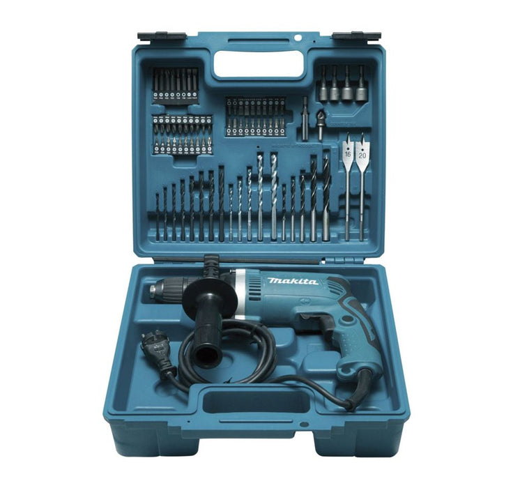 Perceuse a percussion 710W 13mm avec 68 accessoires HP1631KX3 Makita