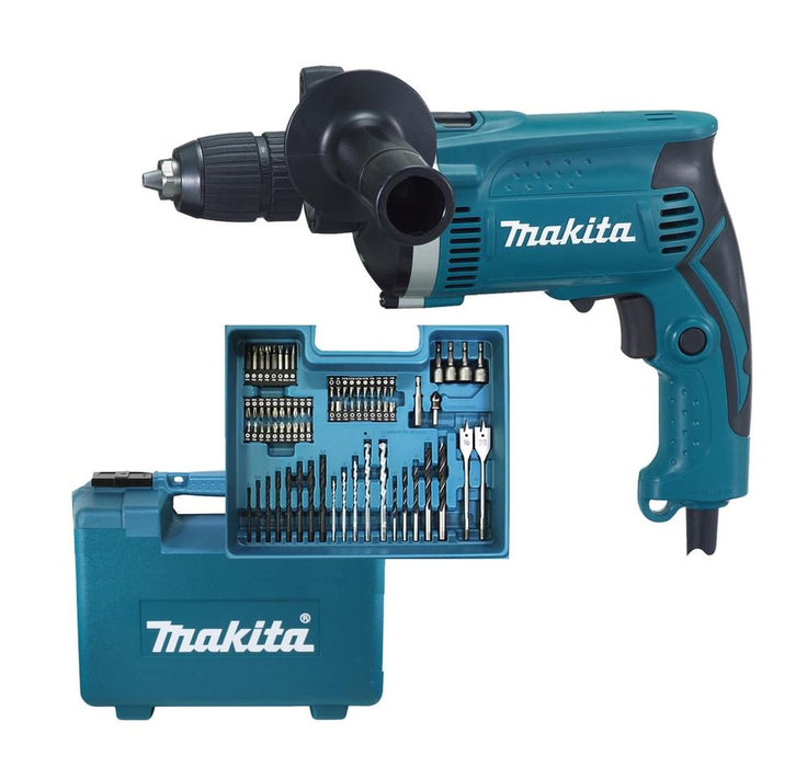 Perceuse a percussion 710W 13mm avec 68 accessoires HP1631KX3 Makita