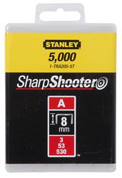 Agrafes Type A - En Boite Agrafes 6 mm - 1/4 Type A (5000) Stanley 1-TRA204-5T