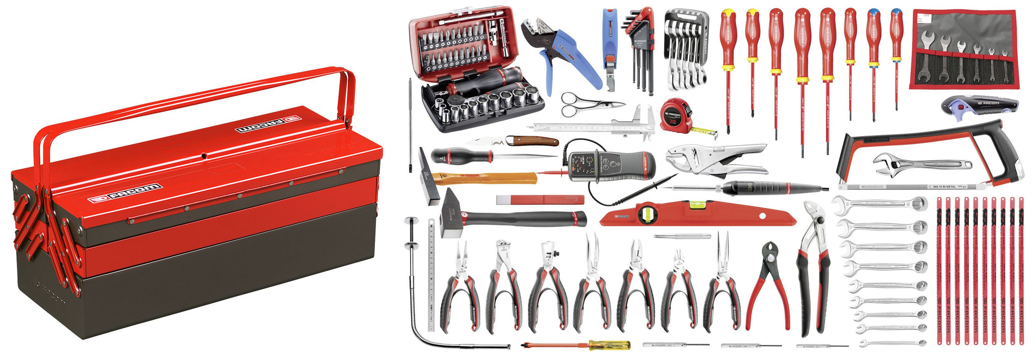 Sélection électronique 120 outils - boîte à  outils métal 2070.E18 Facom