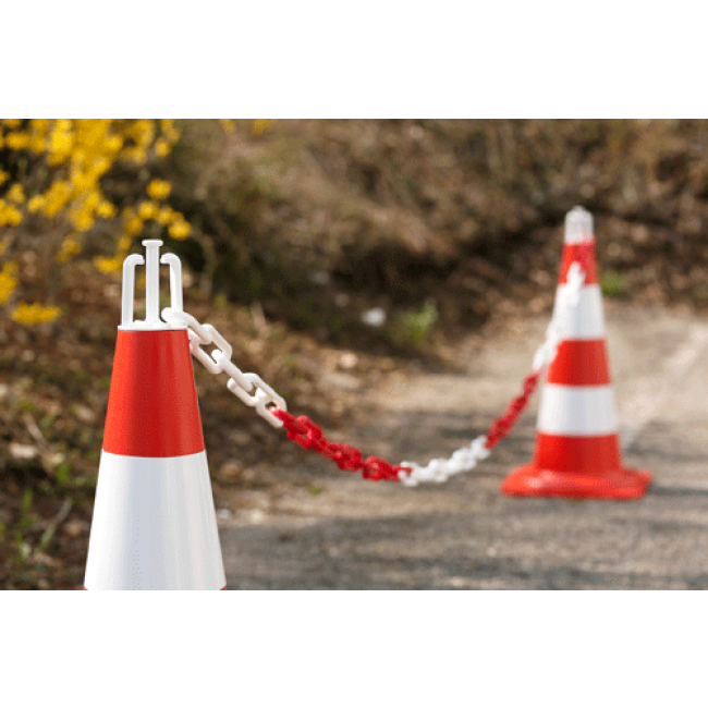 Chaîne de signalisation Rouge/Blanc ø8 mm (sac de 25m)