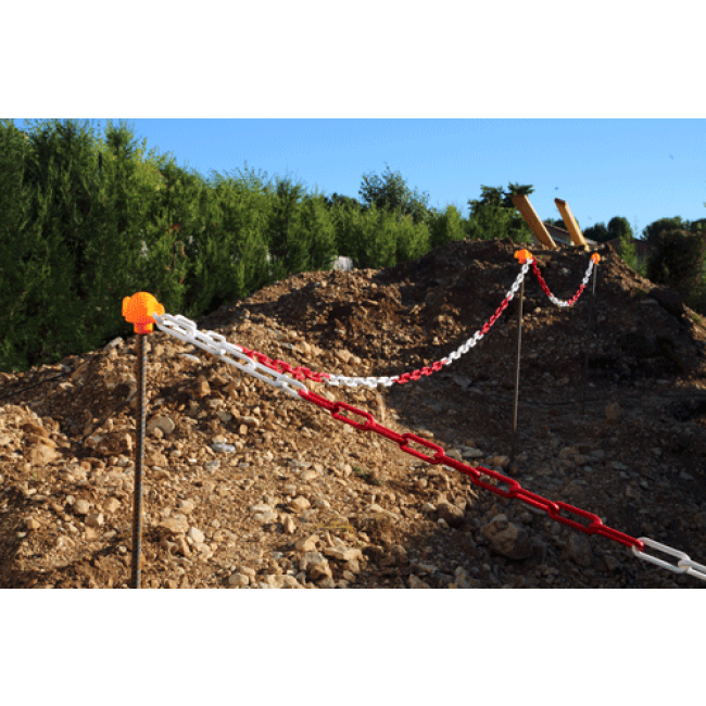 Chaîne de signalisation Rouge/Blanc ø8 mm (sac de 25m)