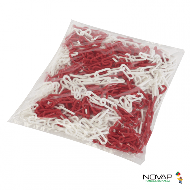 Chaîne de signalisation Rouge/Blanc ø8 mm (sac de 25m)