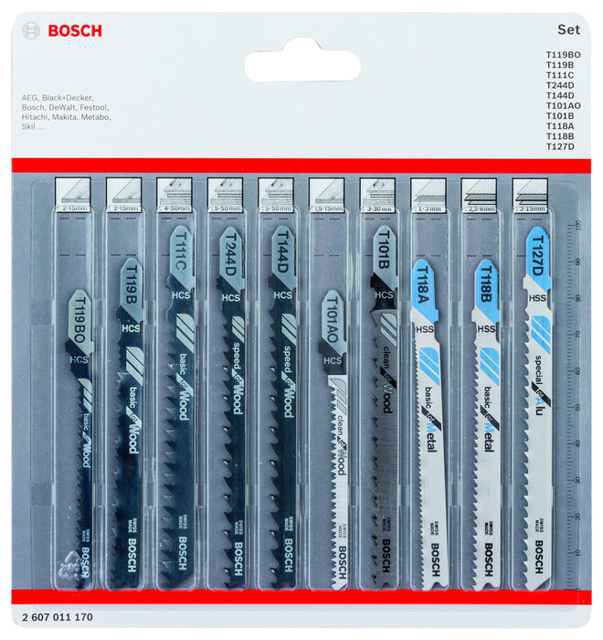 Bosch 10Pc Jsb Set Bois Et Métal Bosch 2607011170