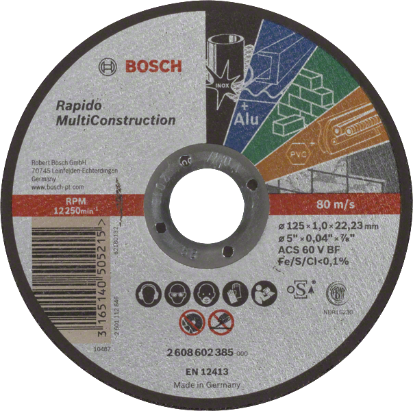 Disque 125 X 1,0 mm Multiconstructi Bosch 2608602385