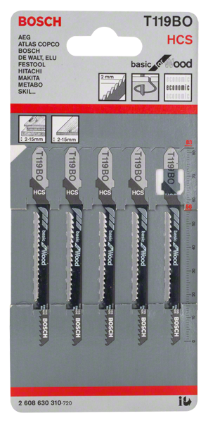 5 Lames T119Bo Bosch 2608630310