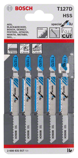 5 Lames T127D Bosch 2608631017
