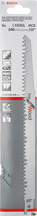 5 Lames de scie sabre S 1531 L Bosch 2608650676